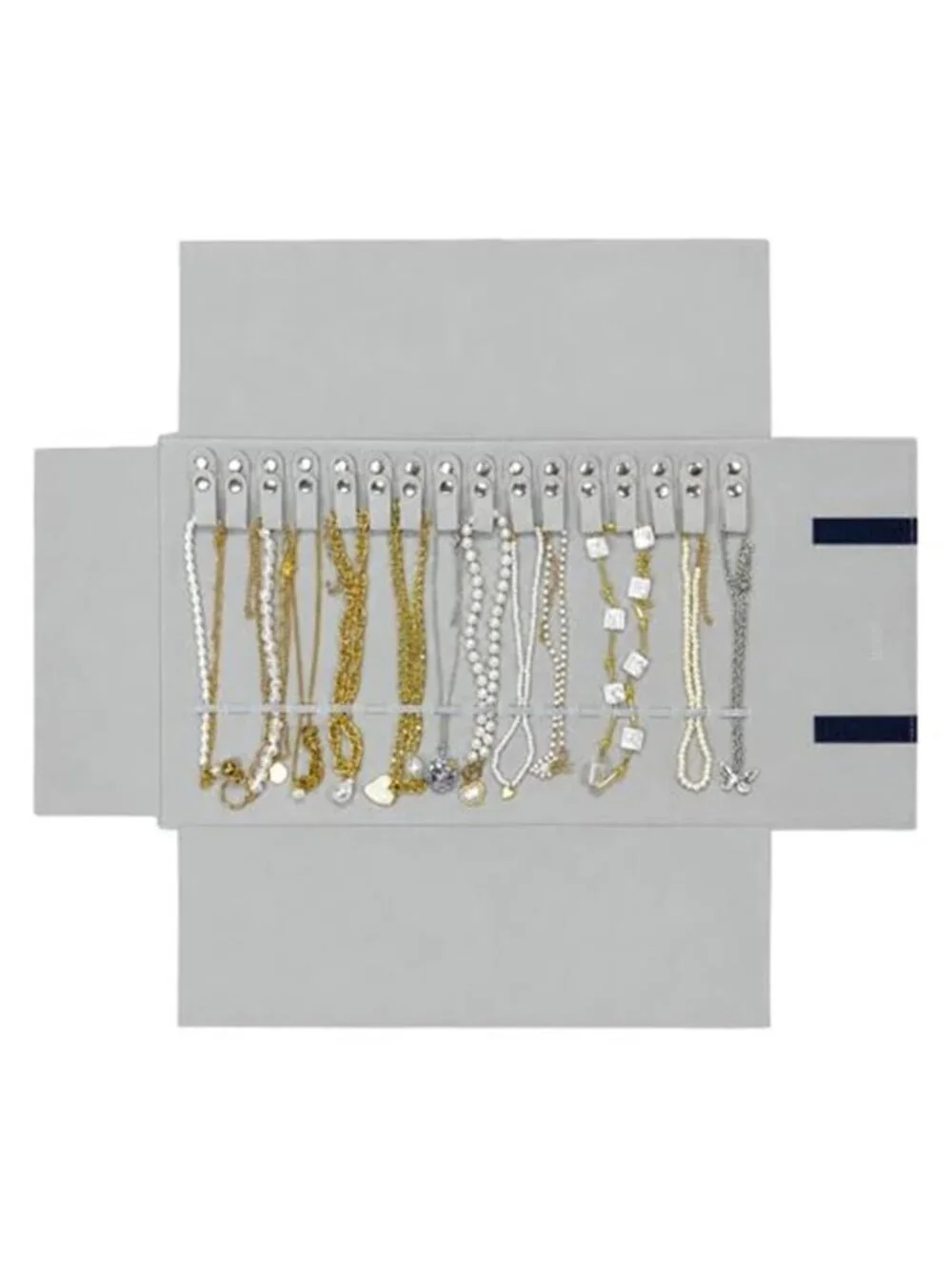 Travel Necklaces Roll Organizer Anti-Tangle,Black and Gray | Soft Velvet Jewelry